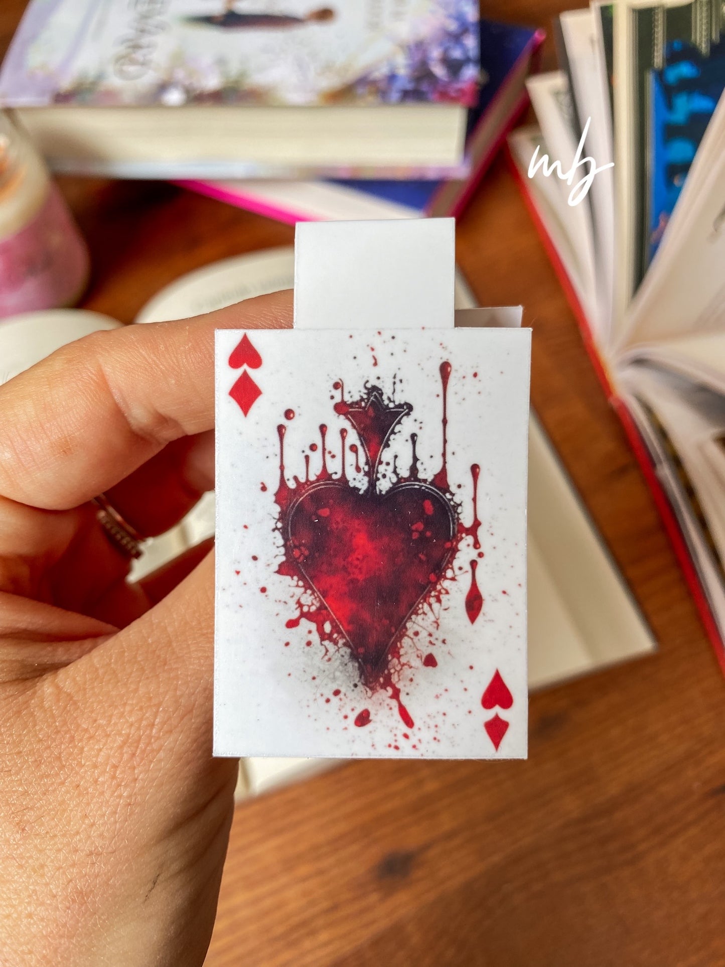 ACE OF HEARTS CARD BOOKMARK, ALICE IN WONDERLAND