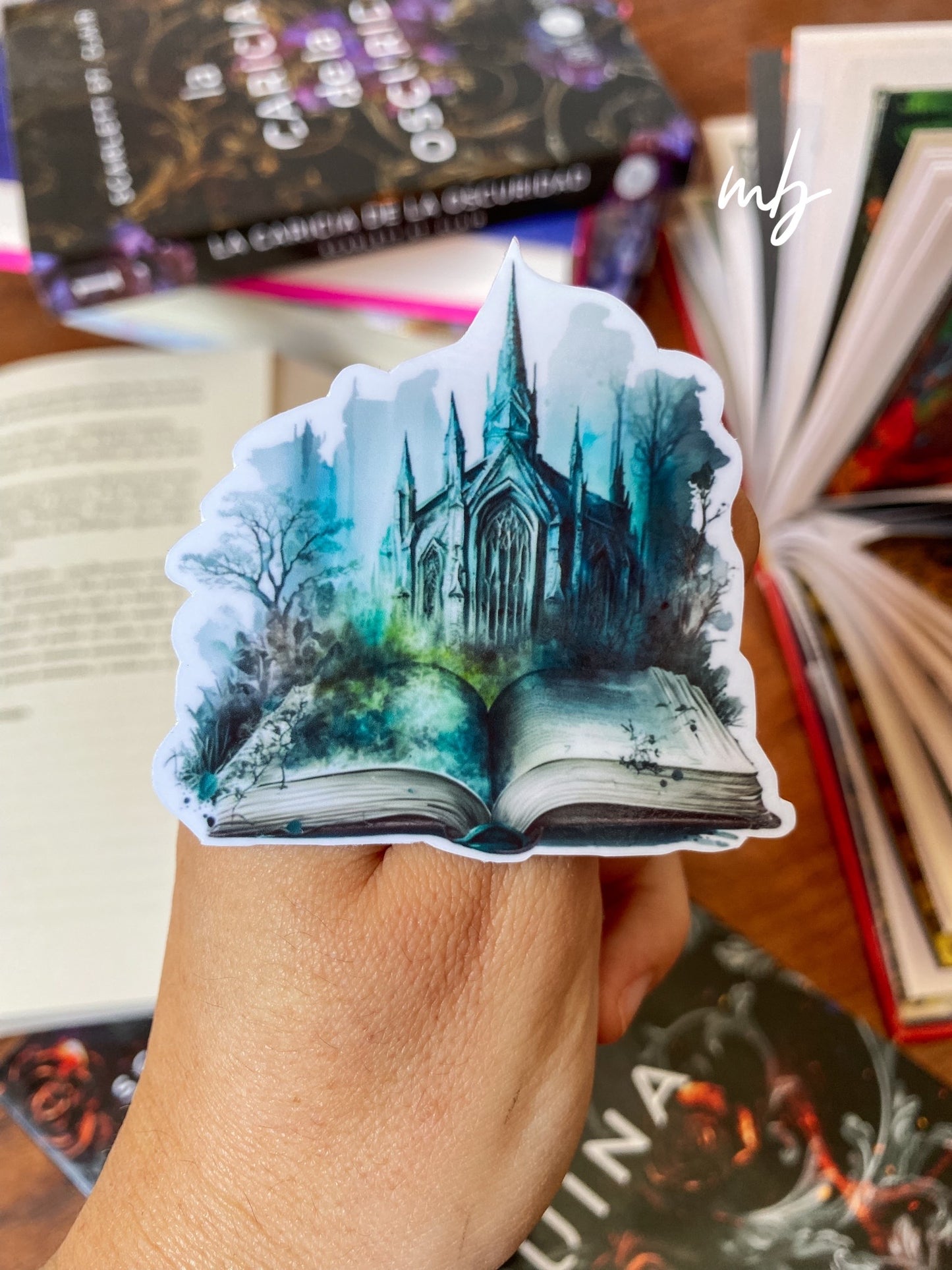 BLUE CATHEDRAL BOOKS STICKER , DARK ACADEMIA