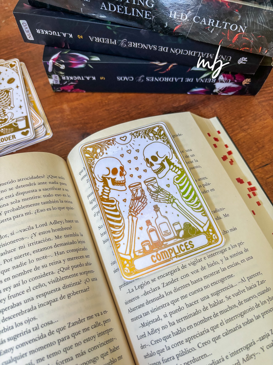 Cómplices tarot marcapáginas efecto oro holográfico