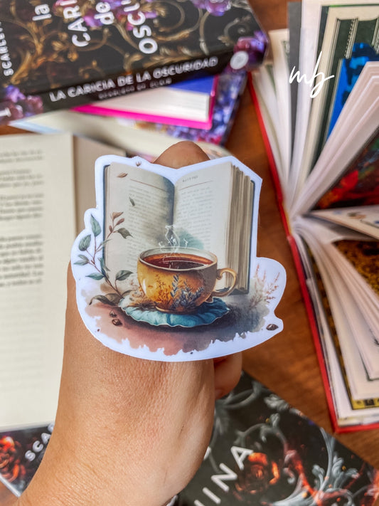 COFFEE AND BOOKS STICKER , VINTAGE