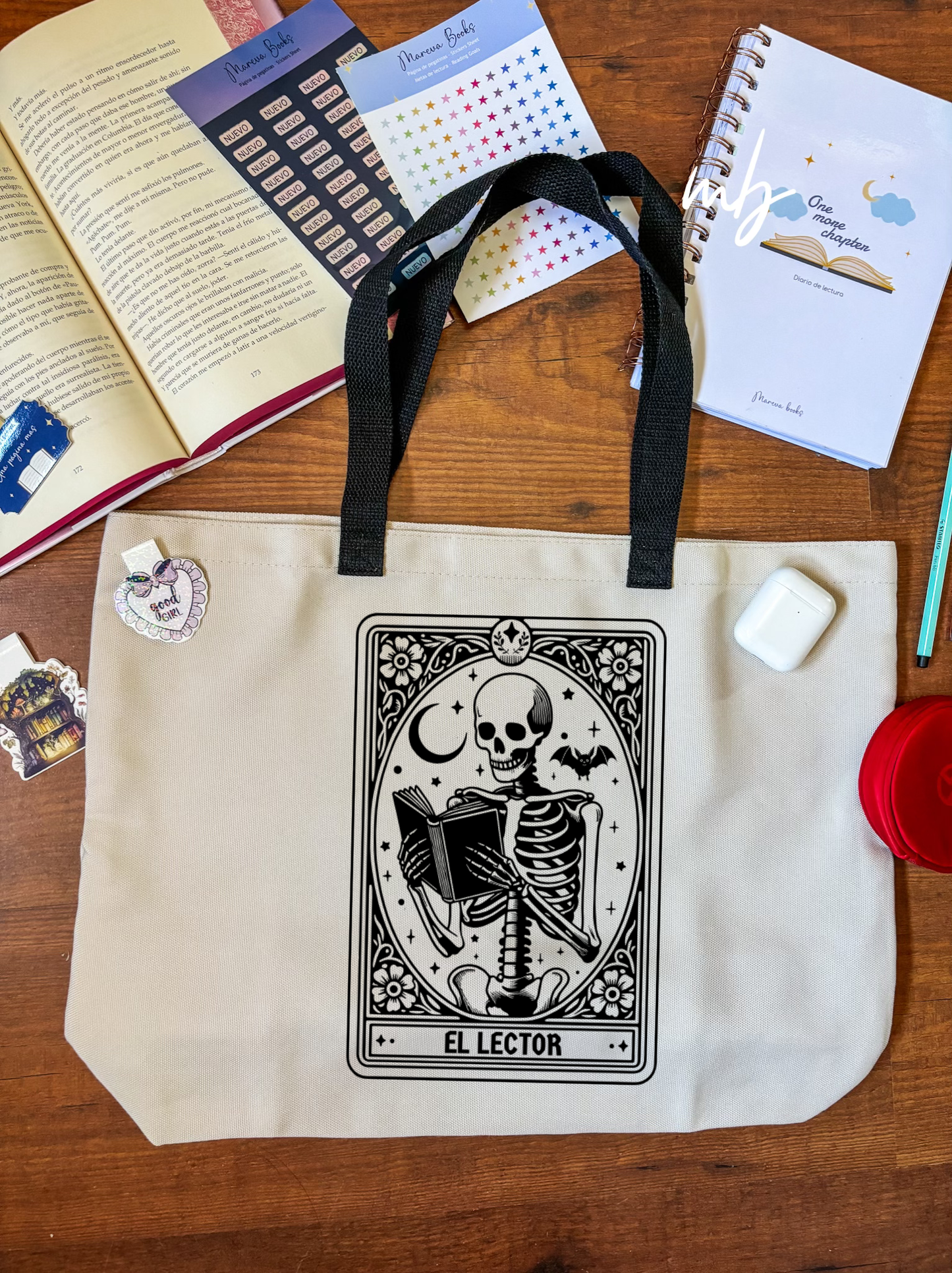 NUEVA El lector Tarot Tote bag grande, personalizable