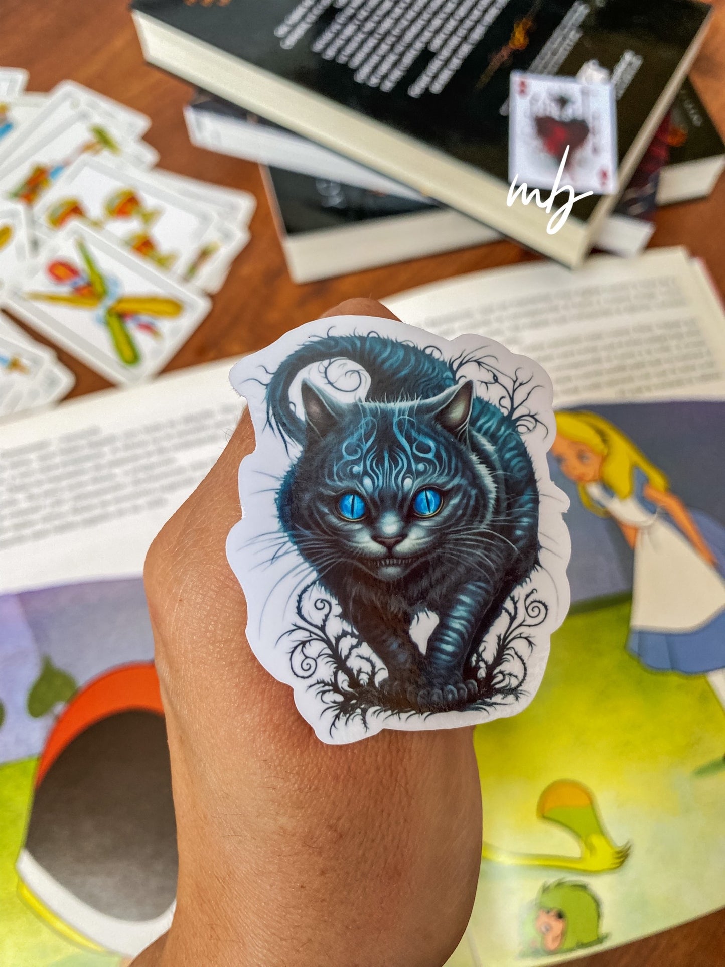 CHESHIRE CAT STICKER, DARK VERSION, ALICE IN WONDERLAND