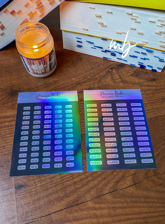 "NEW" HOLOGRAPHIC  STICKER SHEET, TO MARK BOOKS