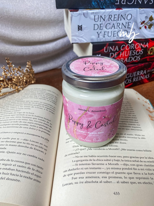 Poppy and Casteel, Handmade natural soy candle, From Blood and Ash , Jennifer L.Armentrout